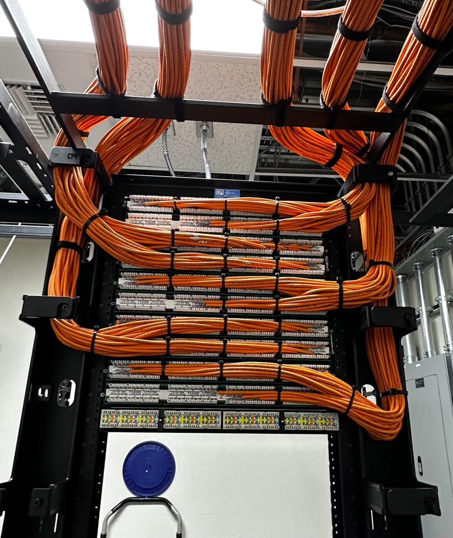 Cat6 structured cabling — dressed and terminated